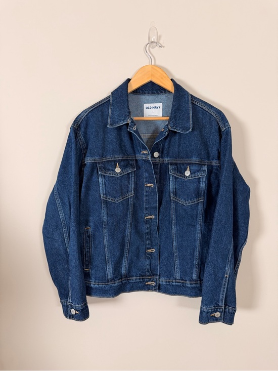 Old Navy Jackets & Blazers - Old Navy Dark Wash Denim Trucker Jacket Women’s Large Button Front Classic